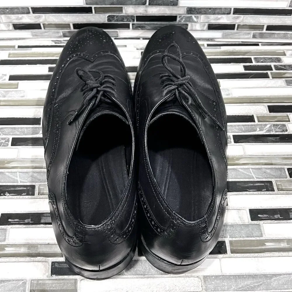 Cole Haan Grand OS C23793 Jefferson Leather Black Wingtip Shoes Mens Size‎ 13 M